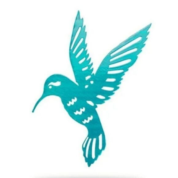 Metal Hummingbird Wall Decor - Teal - Picture 4 of 12